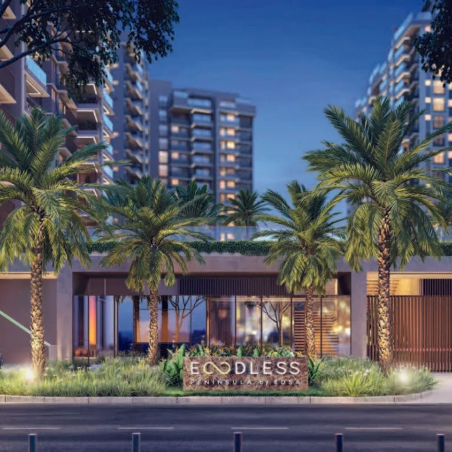 Endless Península: Apartamentos e Coberturas de 2 a 4 Qts 1 fachada da portaria Endless Peninsula 2 a 4 quartos
